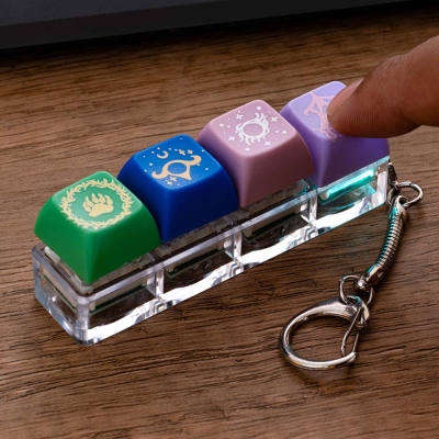 Baldur's Gate 3 Keycap Clicker Fidget Keychain, Removable BG3 Companion Approval Mechanical Keycap for Cherry MX Keyboard, RPG Desk Decor Gift