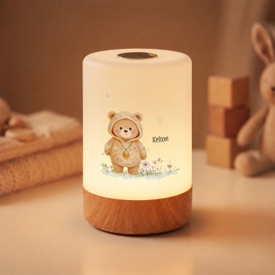 Personalized Name Cartoon Floral Animal Dimmable Touch Control Rechargeable LED Night Light, Bedroom Decor, Birthday/Christmas Gift for Kids
