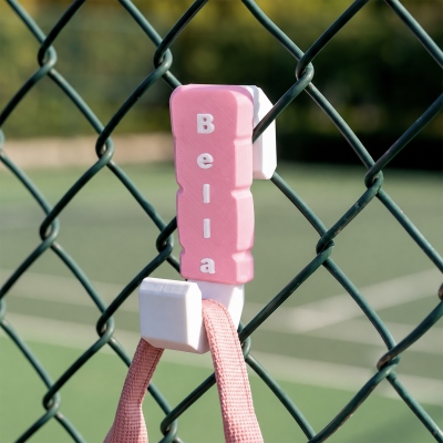 Personalized Tennis Bag Hook, Tennis Racket Fence Hanger, Custom Sports Gear Accessory, Racket Handle Design