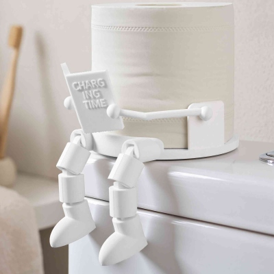 Funny Sitting Reading Figure Toilet Paper Buddy, Novelty Human Shape Tissue Roll Holder, Bathroom Counter Decor, Birthday Gift for Him/Her/Friends