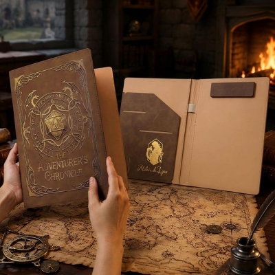 Personalized DND PU Leather Character Sheet Padfolio, Custom Engraved RPG Class or Monster Emblem & Character Name, A4 Size TTRPG Accessory Folder