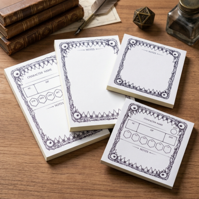 Mimic Monster Sticky Notes for DnD 5e, TTRPG Character Sheet & DM Memo Notepad, Easy‑Tear Self‑Adhesive Stationery for RPG Campaign Notes, DM Gifts