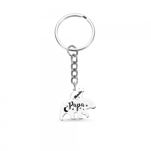 Personalized Papa Bear Keychain for Dad