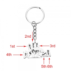 Personalized Papa Bear Keychain for Dad