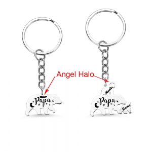 Personalized Papa Bear Keychain for Dad