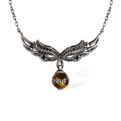 Custom Angel Number Crystal Necklace, Angel Wings Necklace, Natural Crystal Necklace, Spiritual Jewelry, Birthday/Christmas Gift for Women/Bridesmaids