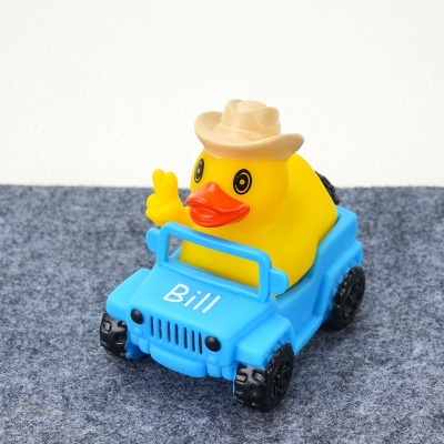 Personligt namn Cowboy gummianka för Jeep, Western Anka med Ja-gest Bilprydnad, Jeep Ducking, Rolig skämtpresent till Jeepägare/Honom/Vänner