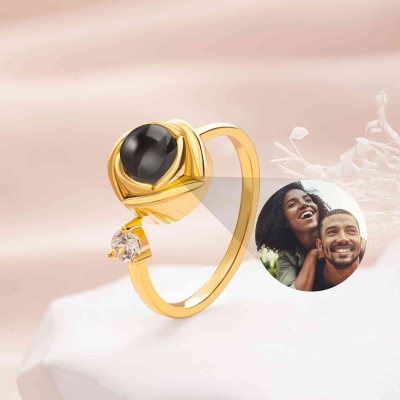 Personalisierter Projektionsfoto-Ring für Damen, individueller Geburtssteinring mit Foto im Inneren, verstellbar, Erinnerungsschmuck, Geburtstagsgeschenk für Sie/Paare