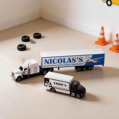 Personalized Toy Trucks with Name, Outdoor Toys for Toddlers, Construction Toys Cars for Boys Age 1 to 5 Years, Baby Shower/Birthday Gifts for Kids