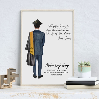 Personalized Graduation Keepsake Print Gift for Her