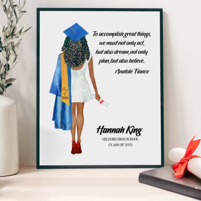 Personalized Graduation Keepsake Print Gift for Her