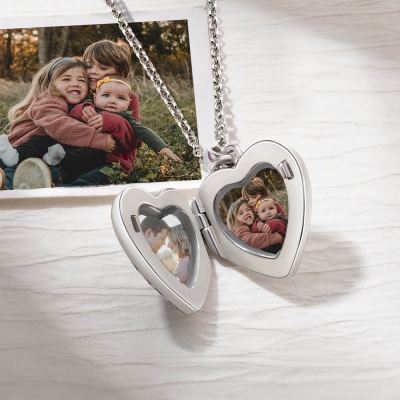 Heart Photo Locket Necklace