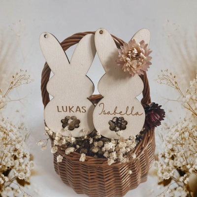 Personalized Name Easter Tags, Bunny Tags, Customized Easter Basket Tags, Easter Gifts, Gifts for Kids/Her