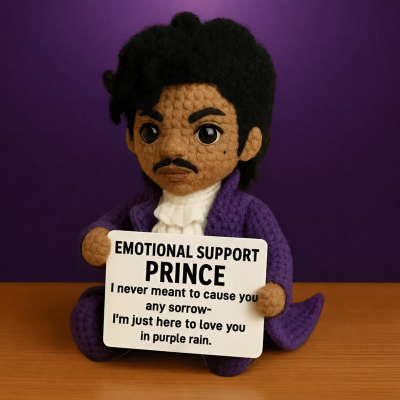 Custom Handmade Crocheted Emotional Support Dolls with Card, Emotional Support Favor, Birthday/Anniversary Gift for Music Fan/Musician