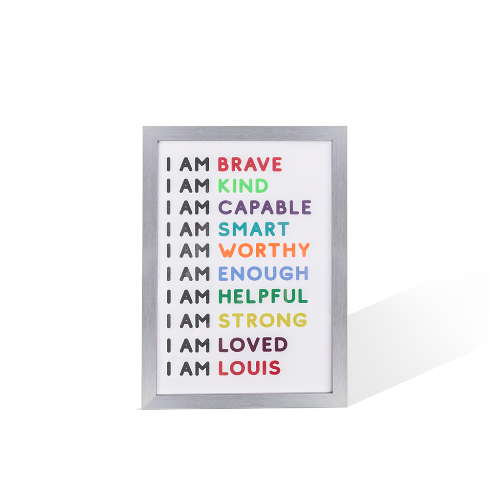 Sala infantil personalizada Arte Positiva, Afirmação, Moldura Fotográfica Decorativa, Aniversário/Presente de Natal para Crianças/Grinquedos/Boys