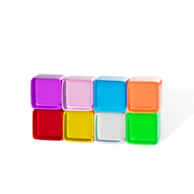 Rainbow Colored Gem Cubes Blocks, Acrylic Cubes Enlightenment Toys for Children, Sensory Light Learning Toys, Birthday/Children's Day Gift