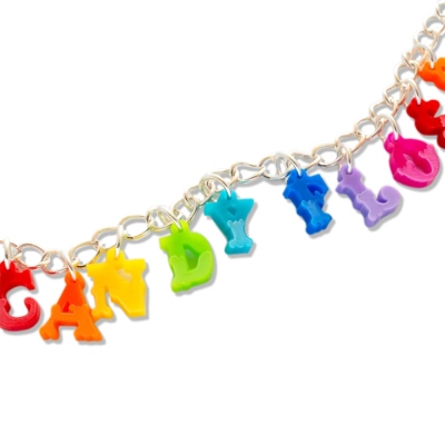 Collana personalizzata con nome di circo, collana di orgoglio gay, collana colorata arcobaleno LGBT, collana di orgoglio con nome, regali di orgoglio