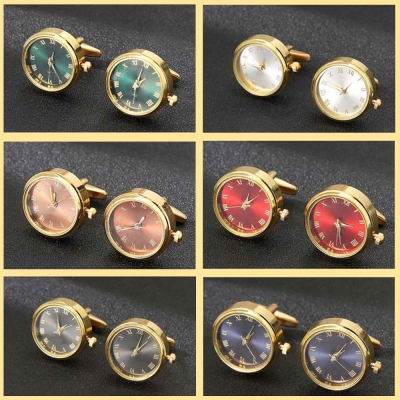Men's Watch Cufflinks, Quartz Clock Men's Suit Cufflinks, Birthday/Father's Day/Wedding Groom Gift for Father/Husband/Boyfriend/Brother/Friends
