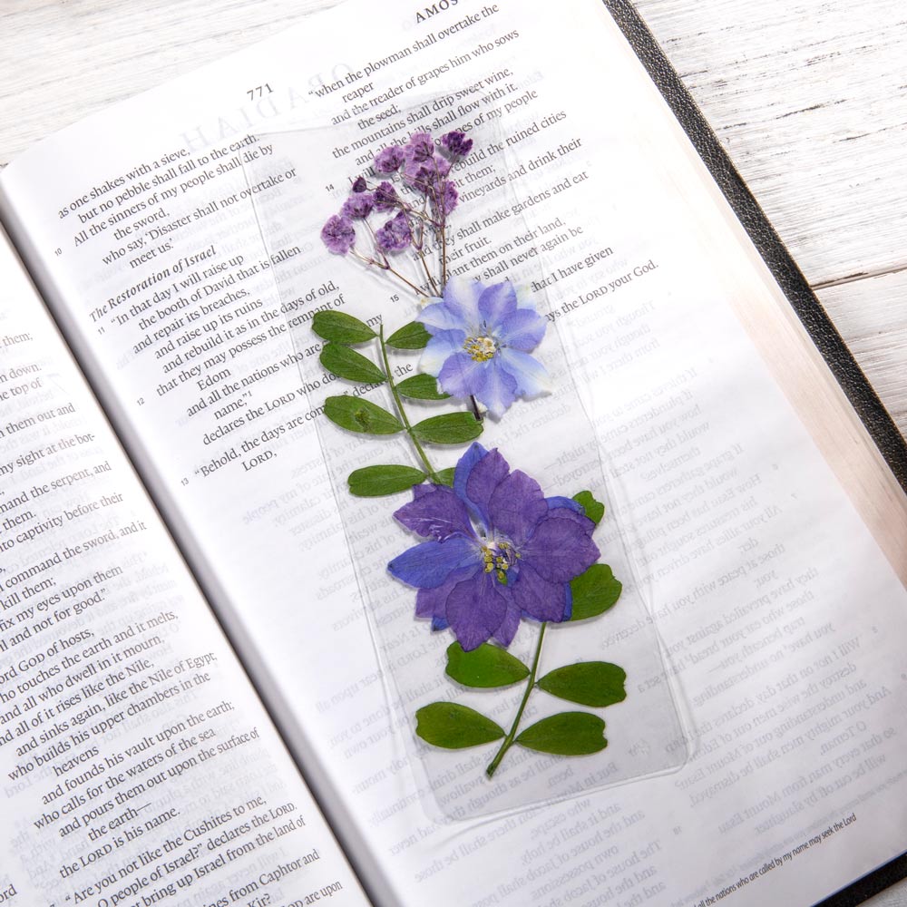 Marcadores de flores coloridas Marcador floral prensado com flores secas reais, Marcador de página estético feito à mão para amigos estudiosos - 4 peças