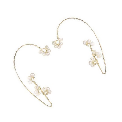 Boucles d'oreilles fleur de perle d'or, pas d'enveloppe d'oreille de vigne de fleur de piercing, enveloppe d'oreille délicate, bijoux pour femmes, cadeau de mariage/anniversaire pour fille/mariée/maman