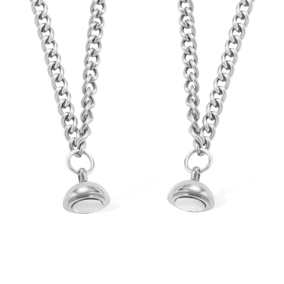 Magnetic Couple Necklace 2PCS Set, Brass Magnetic Chain Matching Lover Necklace, Female Male Accessories, Gift for Couples/Newlyweds