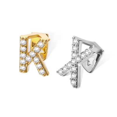 Personalized Zircon Letter Grills Teeth, Custom Initial Tooth Grillz, Iced Out Grillz, Hip Hop Jewelry, Gift for Hip Hop Lover/Rap Lover