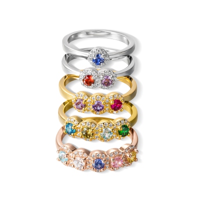 Custom 1-5 Birthstones Mother Ring, Family Birthstone Jewelry, Elegant Birthstone Ring, Personalized Jewelry, Birthday/Mother's Day Gift for Mom