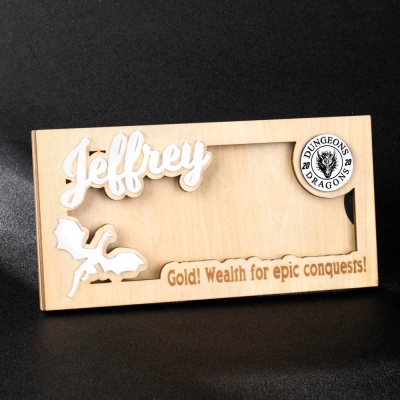 Personalized Name Money Gift Holder, Dragon Cash Holder, Custom Money Gift Holder, Gold Coin Money Gift Holder