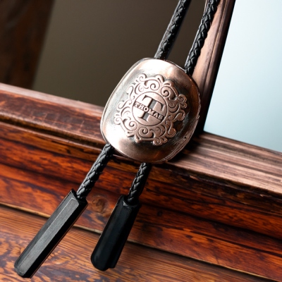 Personalized Name Charm Bolo Tie Necklace for Men Wedding, Retro Men's Jewelry, Cowboy Leather Necktie Western Necklace, Gift for Him