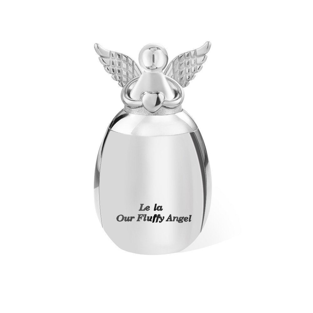 Personalized Angel Heart Pet Ashes Keepsake Urn Engraved Ashes Memory Gift with a Sympathy Card