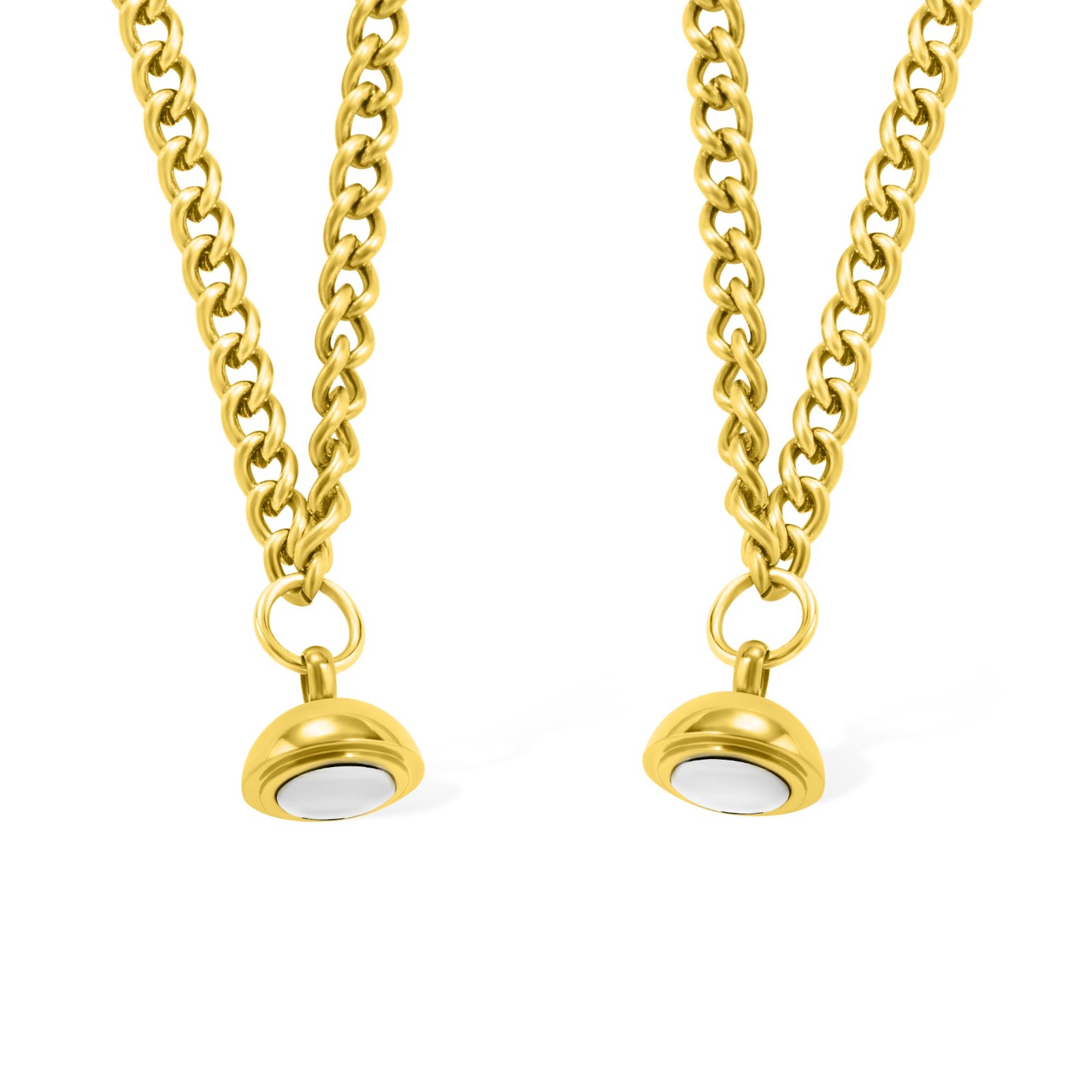Magnetic Couple Necklace 2PCS Set, Brass Magnetic Chain Matching Lover Necklace, Female Male Accessories, Gift for Couples/Newlyweds