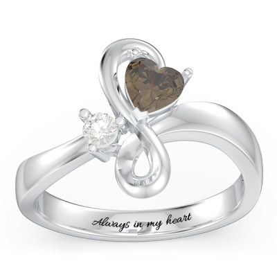 Duo of Hearts and Stones Infinity Ring
