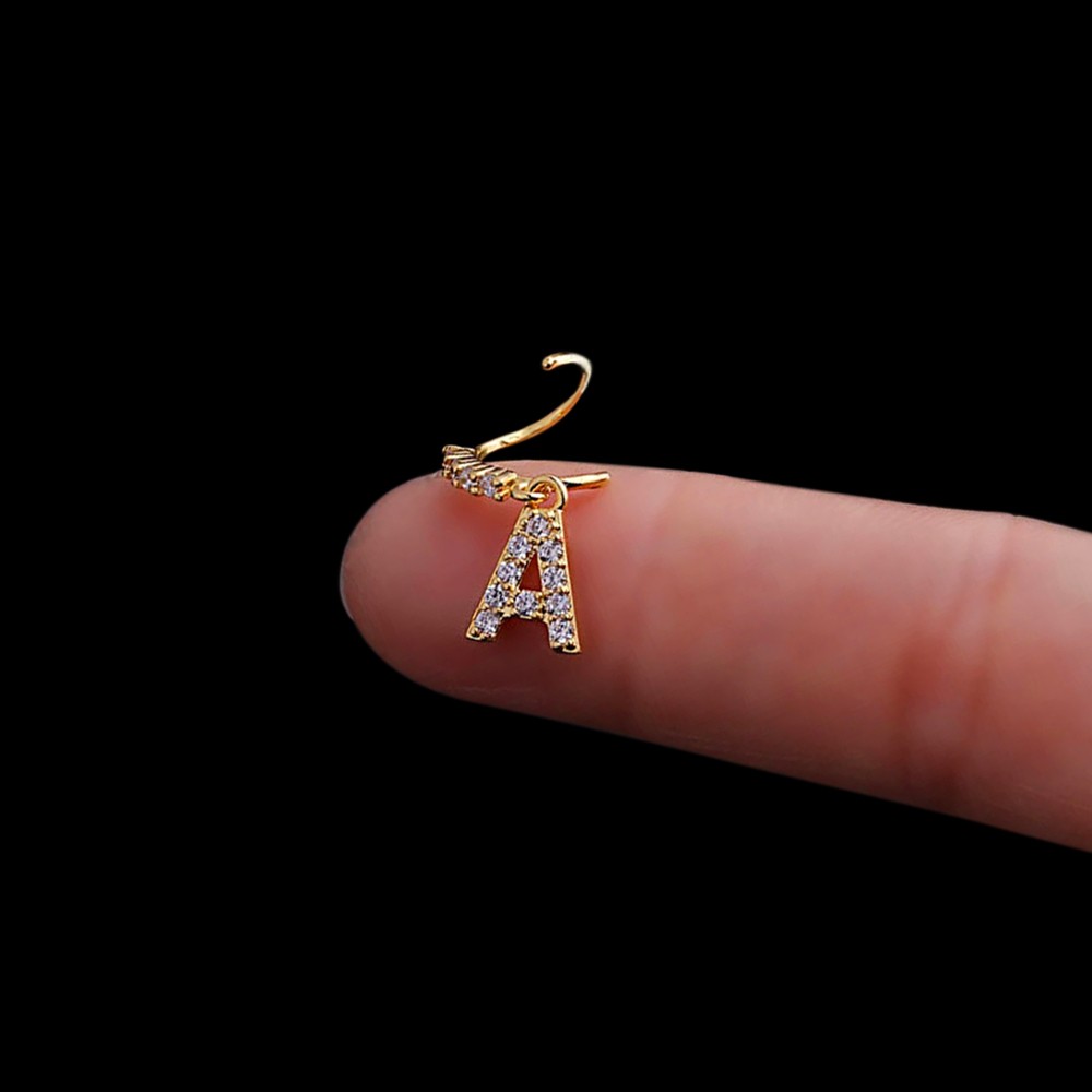alphabet letter fake nose hoop
