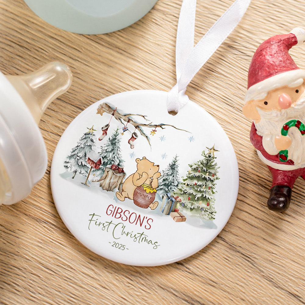 Personalized Classic Winnie the Pooh Baby's First Christmas