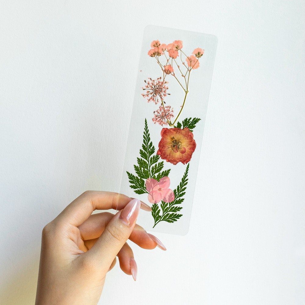 Marcadores de flores coloridas Marcador floral prensado com flores secas reais, Marcador de página estético feito à mão para amigos livreiros