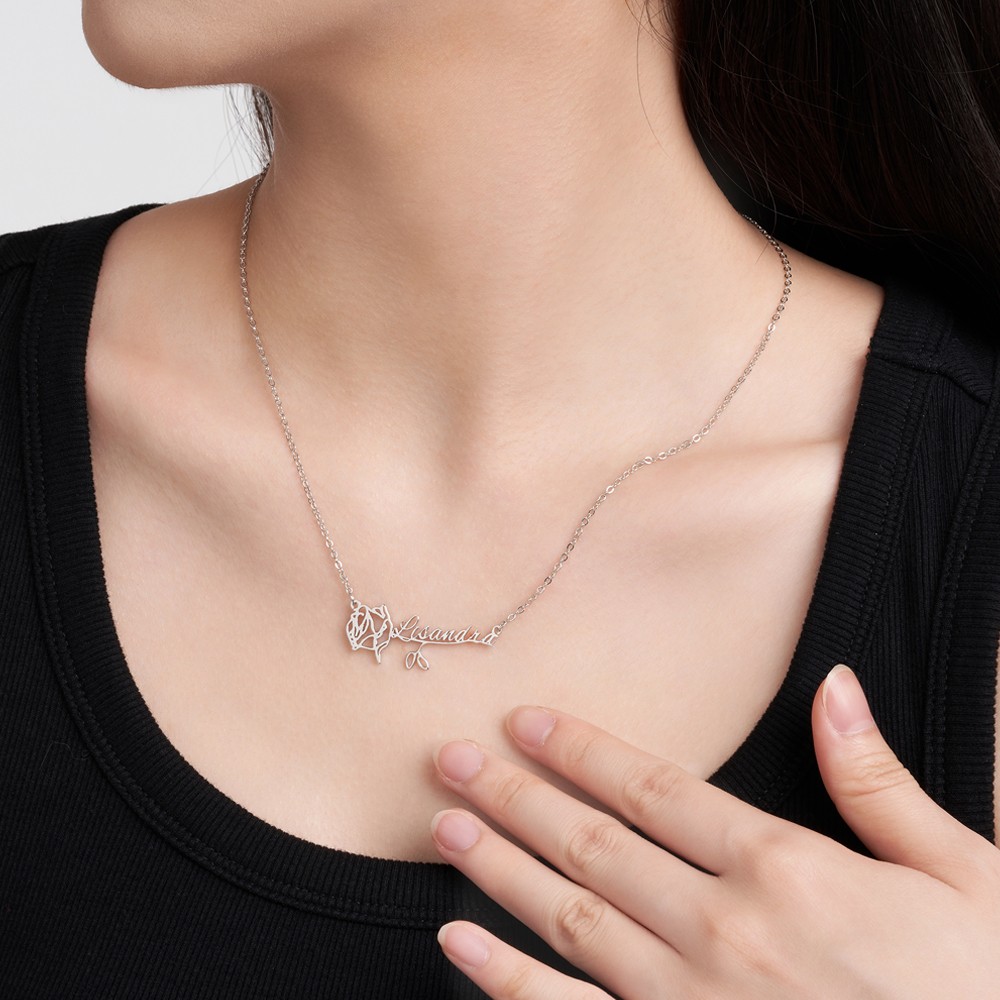 birth flower necklaces for wome