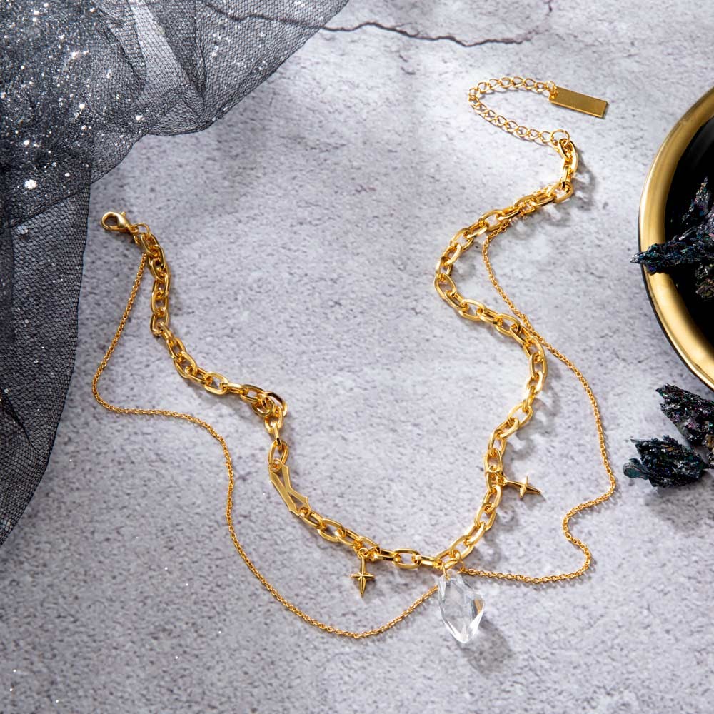 silver crystal choker
