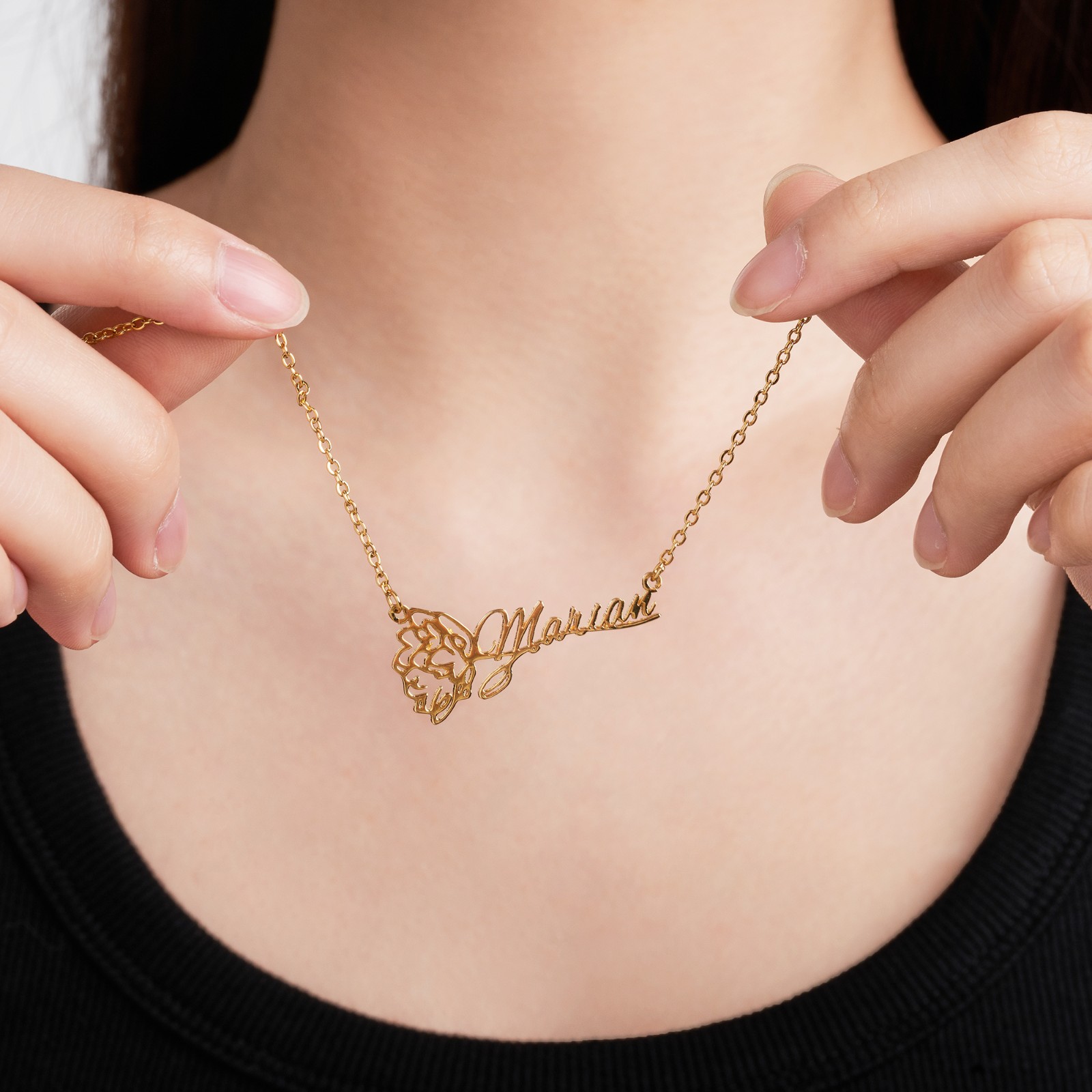 birth flower necklace silver