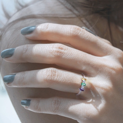 Personalized Family Birthstone Ring for Mother