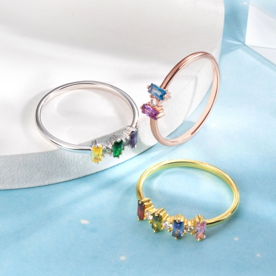 Personalized Family Birthstone Ring for Mother