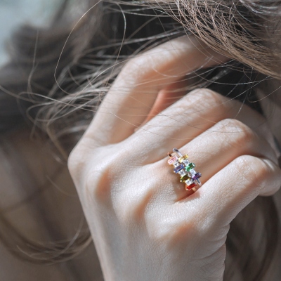 Personalized Family Birthstone Ring for Mother
