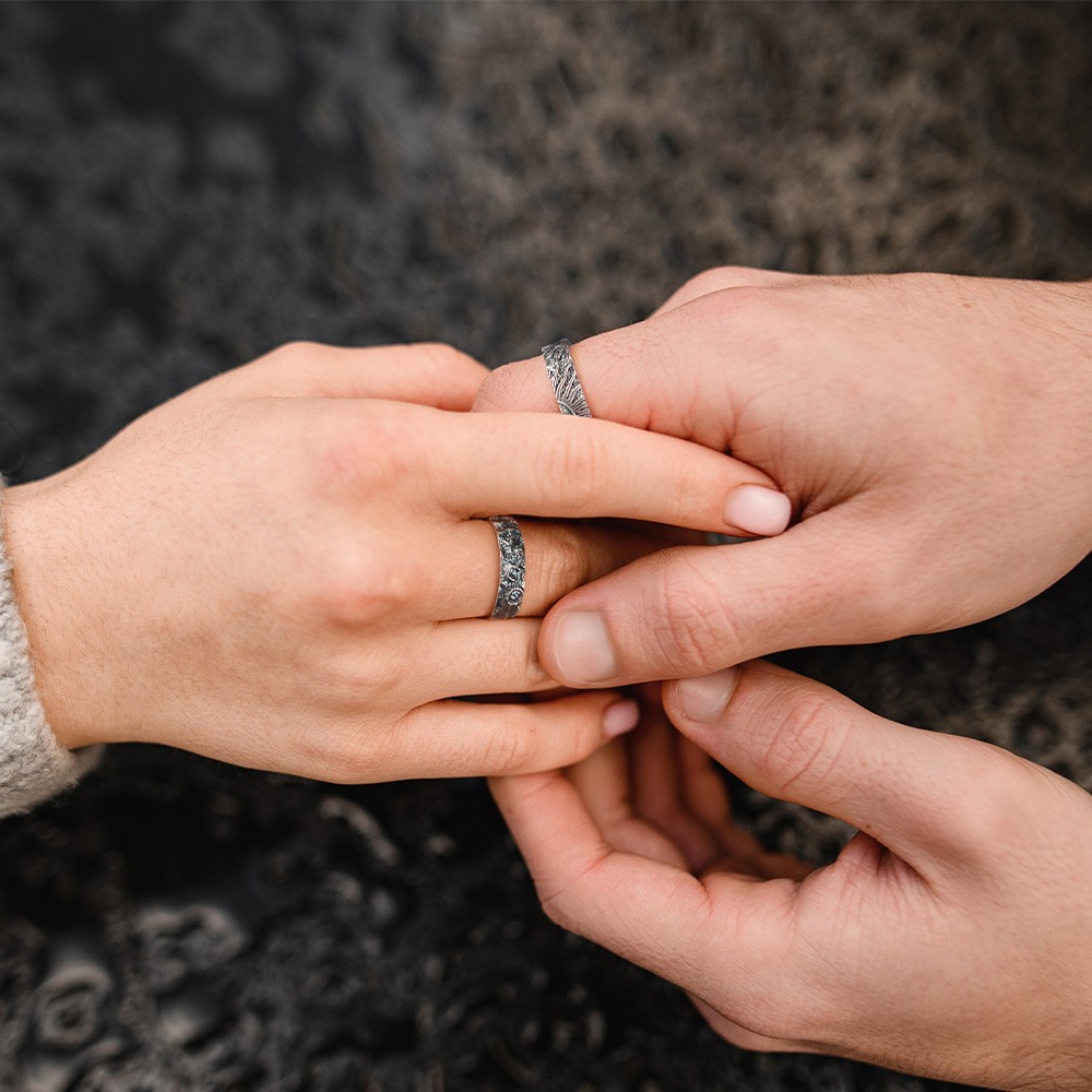 Sun & Moon Promise Rings, Sterling Silver 925 Couple Rings, Couple Ring Set, Matching Rings, Wedding/Anniversary Gift for Wife/Girlfriend/Lovers