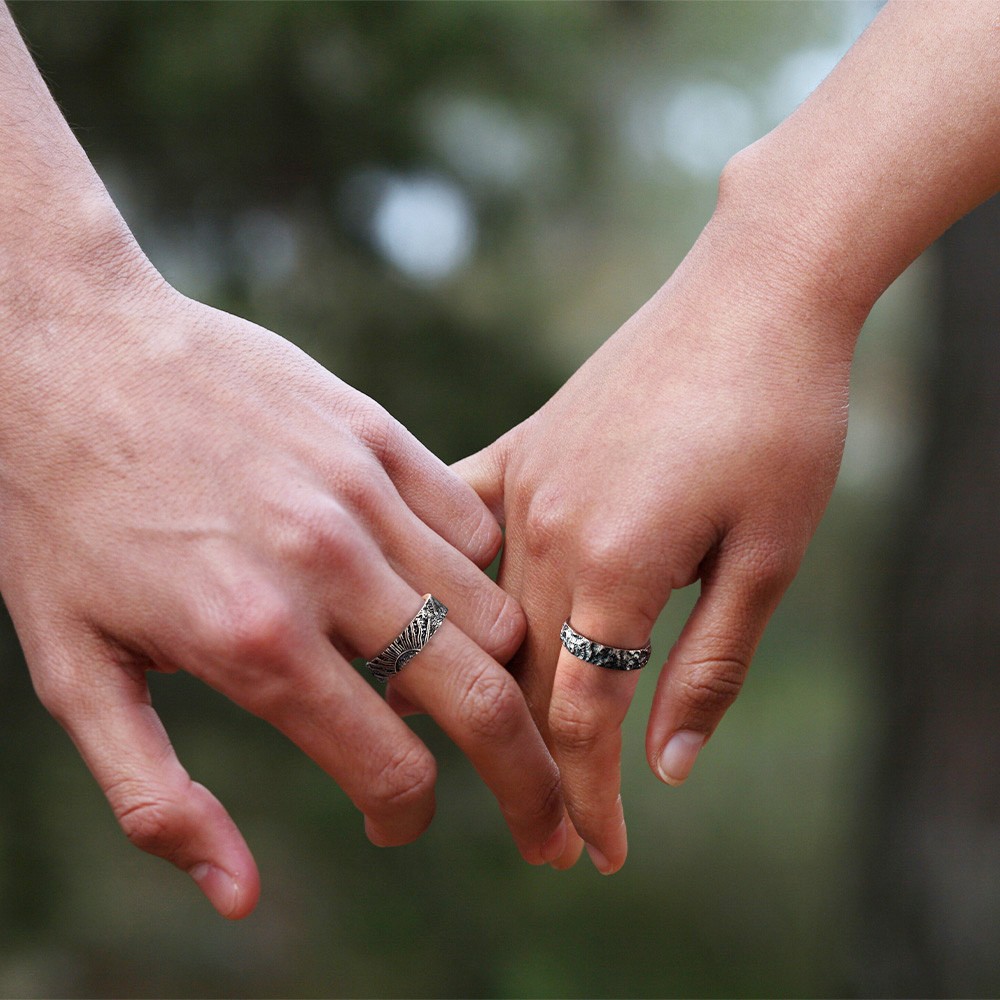 Sun & Moon Promise Rings, Sterling Silver 925 Couple Rings, Couple Ring Set, Matching Rings, Wedding/Anniversary Gift for Wife/Girlfriend/Lovers