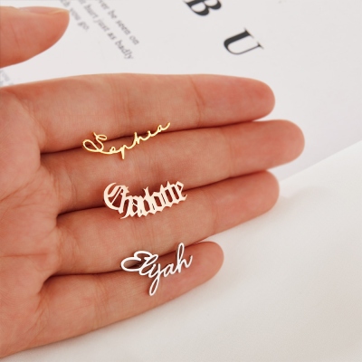 Personalized Name Charm Stud Earrings, Monogram Minimalist Sterling Silver Jewelry, Letter Earrings, Birthday/Anniversary Gift for Girlfriend/Wife/Her