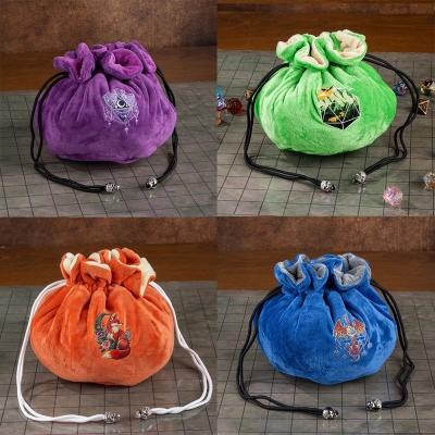 Custom DND Immense Dice Bags with Multiple Pockets, 150+ Dice Capacity Drawstring Pouch, DND Dice Storage & Organizer, Great Gift for Dice Hoarders