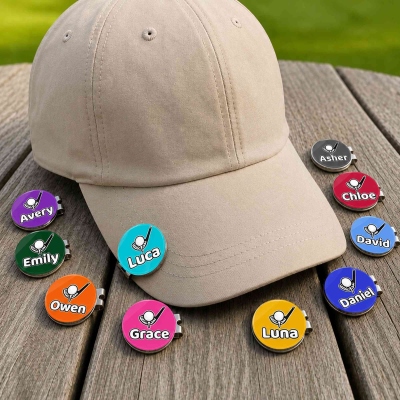 Personalized Name Golf & Tee Design Golf Ball Marker, Magnetic Hat Clip, Golf Accessories, Father's Day/Birthday Gift for Golf Lovers/Players/Coaches