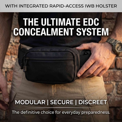 Modular Concealed Carry Waist Fanny Pack with Quick Rapid Access Gun Holster, Secure Tactical EDC Storage Hip Bag, Holiday Gift for Men/Hunters
