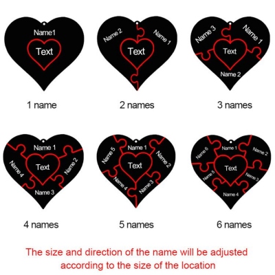 Personalized Heart Puzzle Necklace
