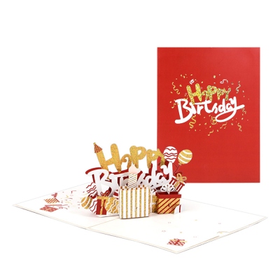 Custom Blowable Candle 3D Birthday Pop Up Card, 3D Paper Pop-up Greeting Card, Musical Birthday Cards with Light, Birthday Gift for Family/Friends