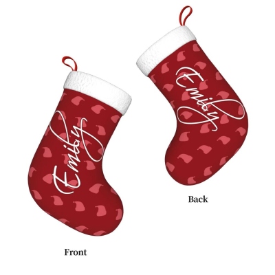 Nom personnalisé Bas de Noël mignons, Ornement de Noël personnalisé, Sacs cadeaux de Noël, Décorations pour la maison, Cadeaux de Noël, Cadeaux pour maman/enfants/elle